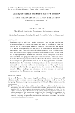Can input explain children`s me-for-I errors?