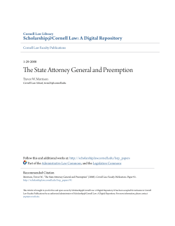 The State Attorney General and Preemption