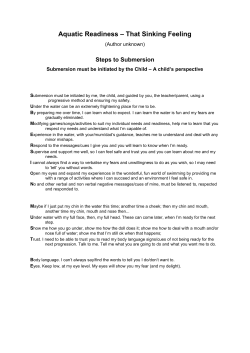 Aquatic Readiness &ndash; That Sinking Feeling