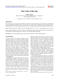 The Color of the Sky - Scientific Research Publishing