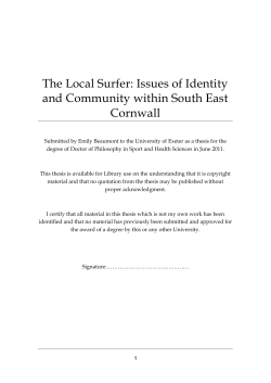 The Local Surfer: Issues of Identity and Community within South
