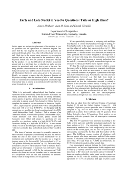 Early and Late Nuclei in Yes-No Questions: Tails or High