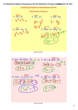 2.6 Simplifying Algebraic Expressions with the Distributive Property
