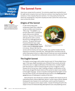 The Sonnet Form