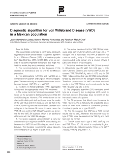 Diagnostic algorithm for von Willebrand Disease (vWD) in a Mexican