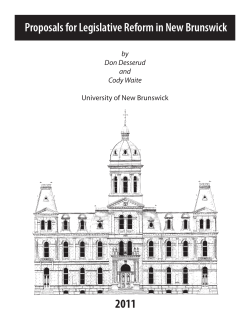 Proposals for Legislative Reform in New Brunswick 2011