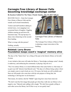 Carnegie Free Library of Beaver Falls becoming knowledge