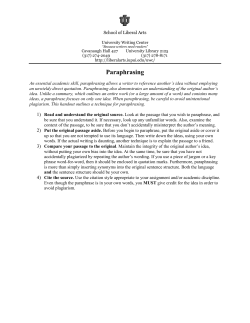 Paraphrasing - School of Liberal Arts