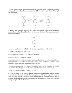 1. a. The first reaction is an esterification leading to a methyl ester