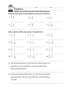 60502SR-Adding and Subtracting with Unlike Denominators