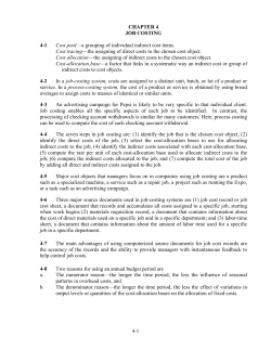 4-1 CHAPTER 4 JOB COSTING 4-1 Cost pool