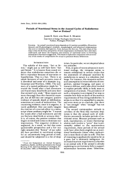 Periods of Nutritional Stress in the Annual Cycles of Endotherms