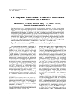 A Six Degree of Freedom Head Acceleration Measurement Device
