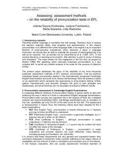 Assessing assessment methods &ndash; on the reliability of pronunciation