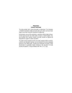 Afghanistan Cultural Field Guide