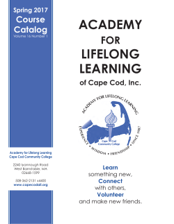 Spring 2017 Catalog - Academy for Lifelong Learning