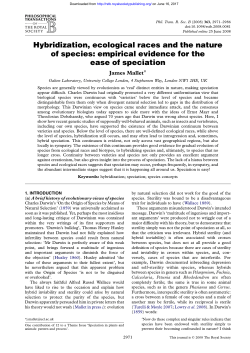 Hybridization, ecological races and the nature of species: empirical
