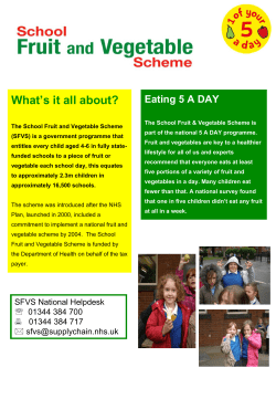 School Fruit and Vegetable Scheme.