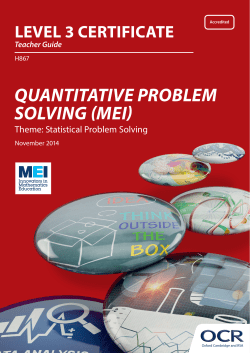 Statistical problem solving