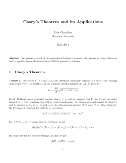 Casey`s Theorem and its Applications
