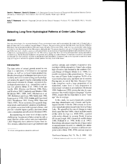 Detecting Long-Term Hydrological Patterns at Crater Lake, Oregon