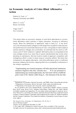 An Economic Analysis of Color-Blind Affirmative