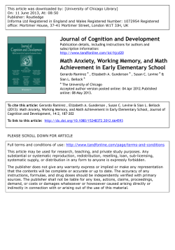 Math Anxiety, Working Memory, and Math Achievement