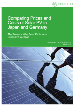 Comparing Prices and Costs of Solar PV in Japan and Germany
