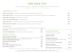 Daily menu - Star Inn, Guildford