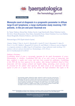 Monocyte count at diagnosis is a prognostic