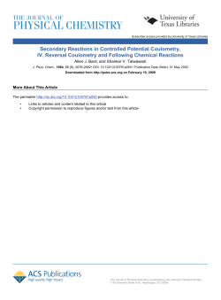Secondary Reactions in Controlled Potential