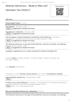 Athenian Democracy &ndash; Model or Mob