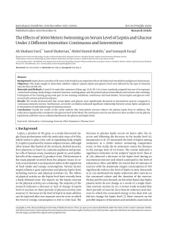 The Effects of 3000 Meters Swimming on Serum Level of Leptin and