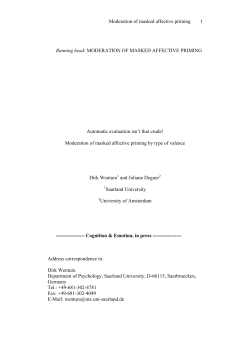 MODERATION OF MASKED AFFECTIVE