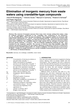 Elimination of inorganic mercury from waste waters using crandallite