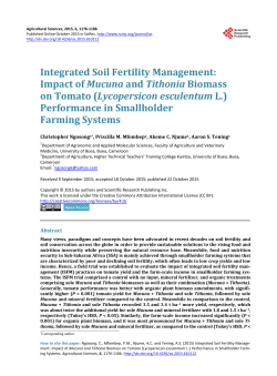 Integrated Soil Fertility Management: Impact of Mucuna and Tithonia