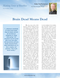Brain Dead Means Dead - National Catholic Bioethics Center