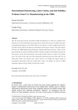 International Outsourcing, Labor Unions, and Job Stability: Evidence