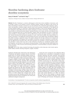 Shoreline hardening alters freshwater shoreline ecosystems