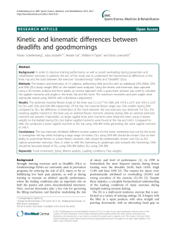 Kinetic and kinematic differences between deadlifts and