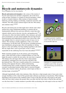 Bicycle and motorcycle dynamics - Wikipedia, the free encyclopedia