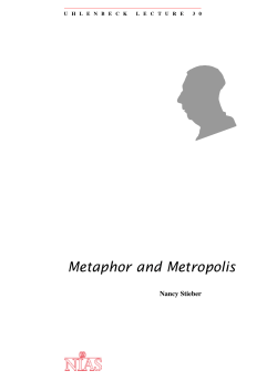 Metaphor and Metropolis - Netherlands Institute for Advanced Study