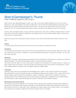 Skier s/Gamekeeper s Thumb