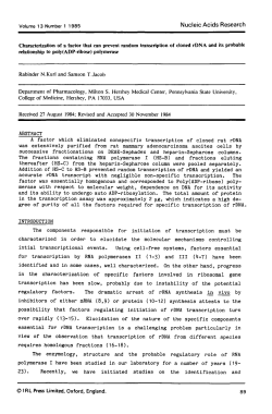 Characterization of a factor that can prevent random transcription of