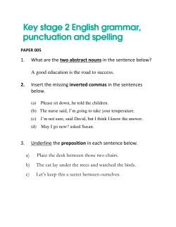 1. What are the two abstract nouns in the sentence below? A good