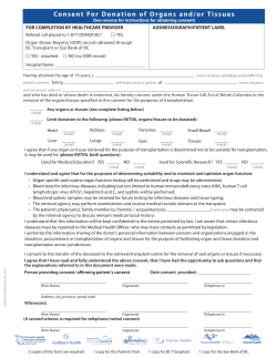 Consent for Donation of Organs and Tissues Page__OCT 2013__