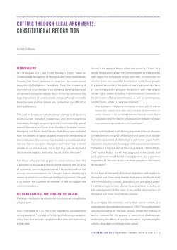 cutting through legal arguments: constitutional recognition