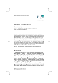 Modelling Political Economy - Department of Political Science