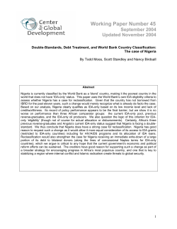 The case of Nigeria - Center For Global Development