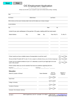 CIC Employment Application